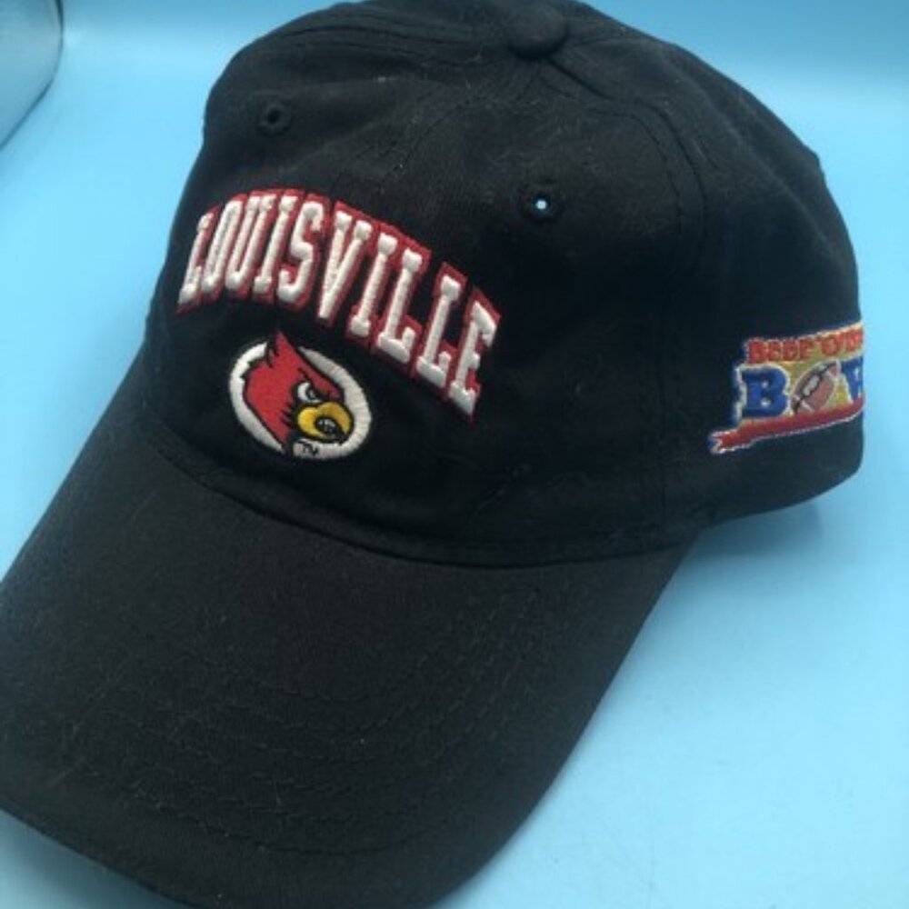 University Of Louisville Cardinals Hat Black Adjustable Beef O Brady’s Bowl UOFL